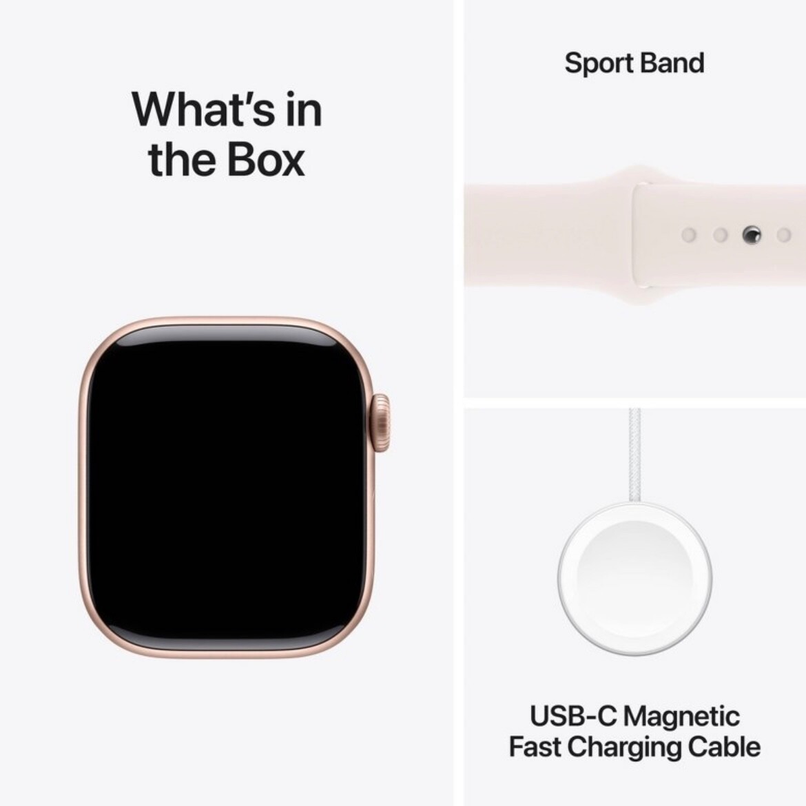 Apple Watch 10 GPS, 42mm Rose Gold Aluminum Case with Light Blush Sport Band-S/M