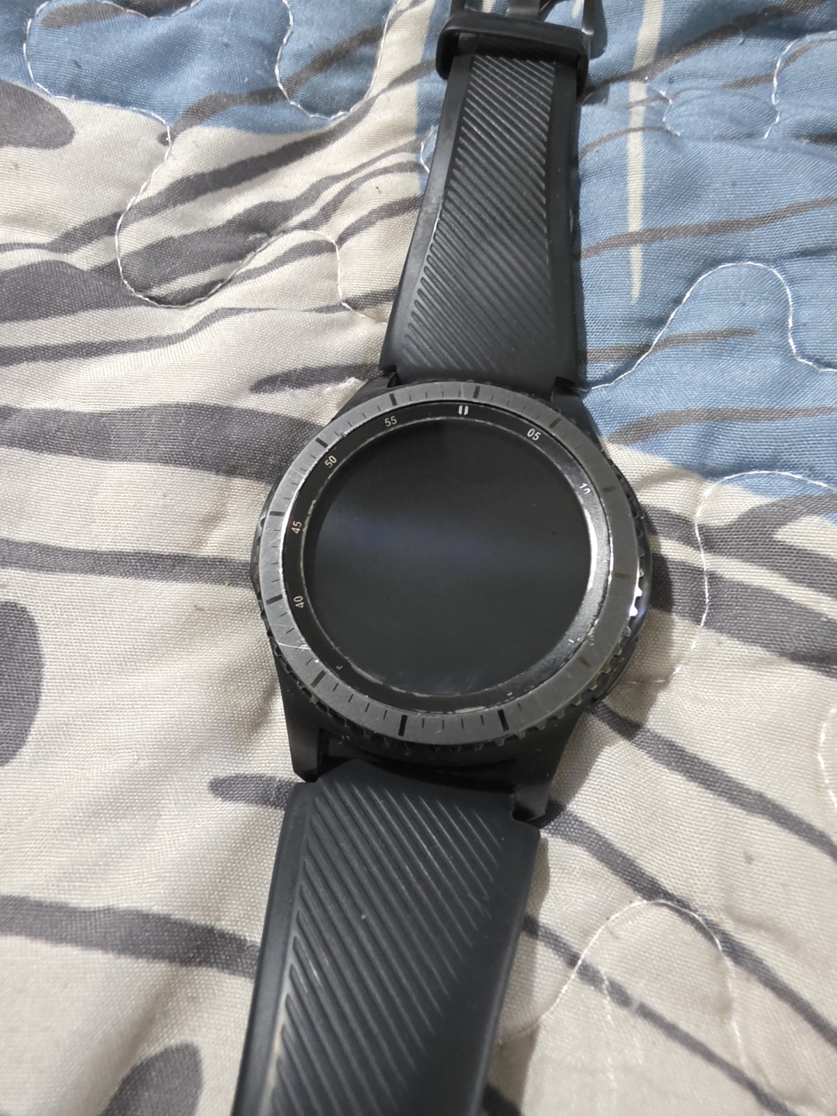 Samsung Gear S3 Frontier 46 mm Steel Bezel with Black Silicone Band Smart Watch