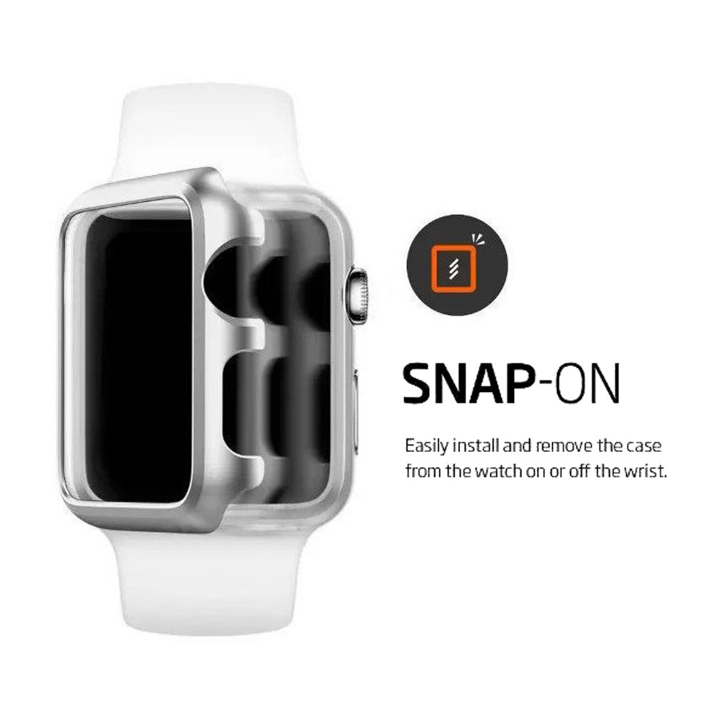 Fr Apple Watch Series 4/5/6/SE Snap On Bumper Hard Case+Screen Protector 40/44mm