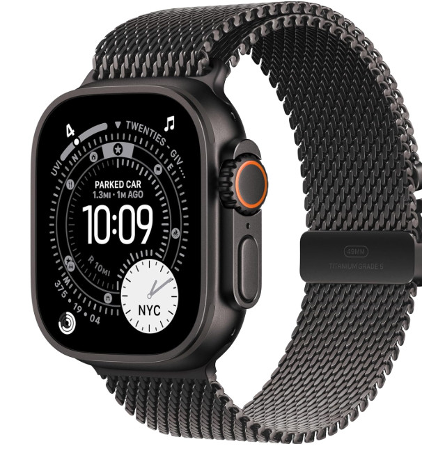 Apple Watch Ultra 3 GPS + Cellular 49mm Black with Black Titanium Milanese Loop