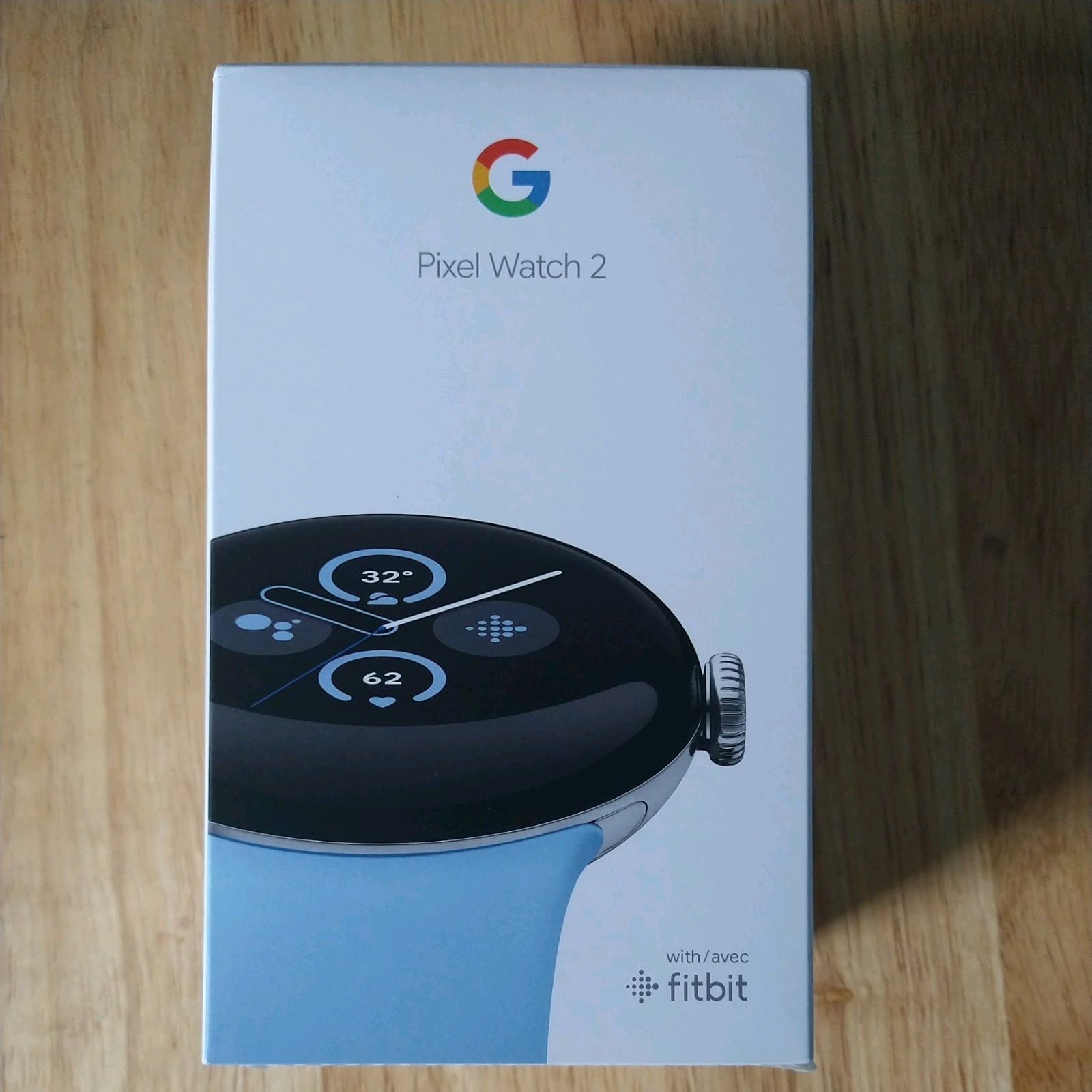 Brand New Google Pixel Watch 2 Wi-Fi 41mm Silver Aluminum Case with Blue Band