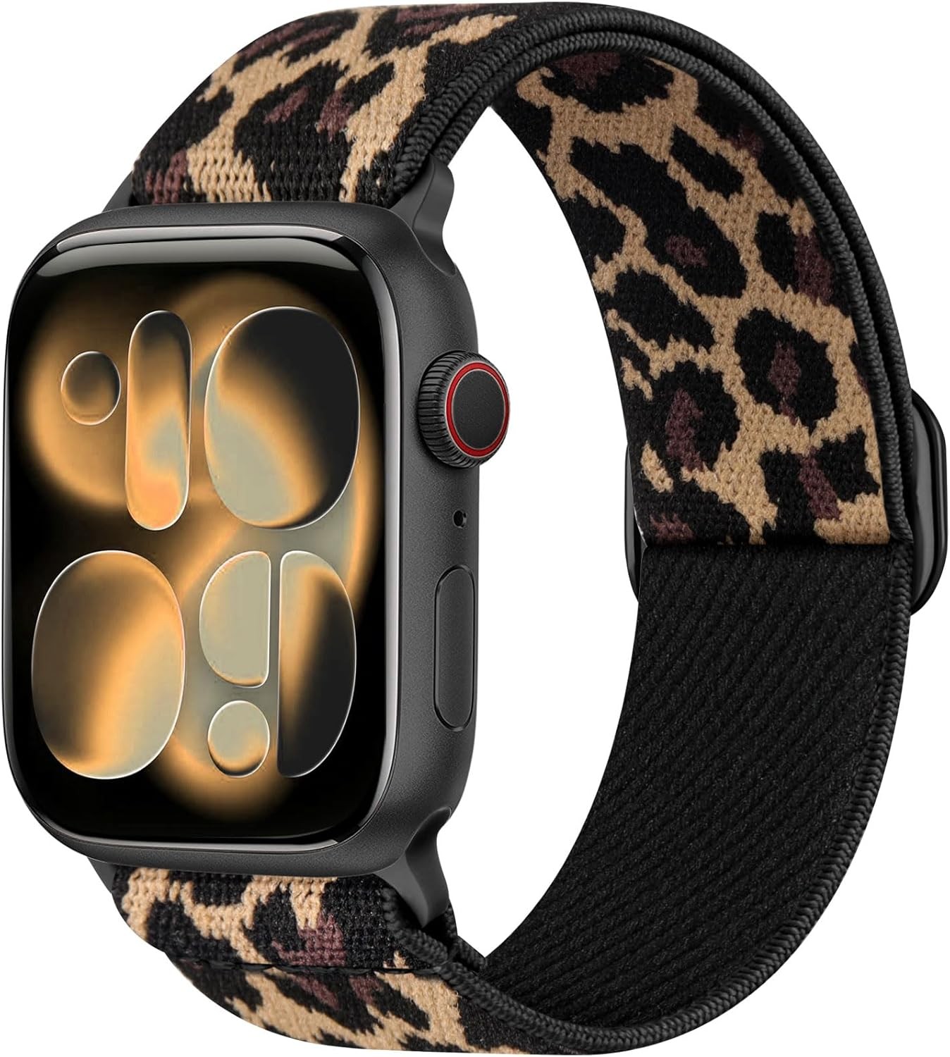 Leopard Print Stretchy Band for Apple Watch 38mm 40mm 41mm 42mm, Adjustable Stra