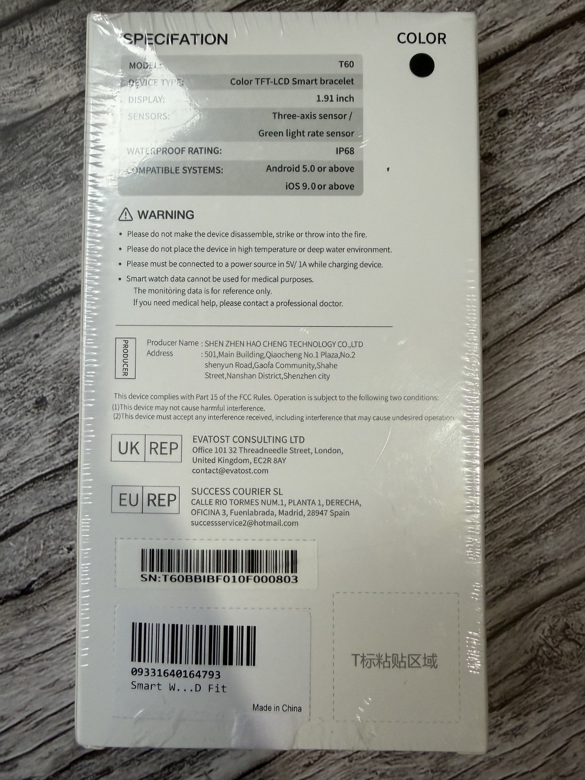 T60 Smart Watch Fitness Tracker 1.91″ Bluetooth Call IP68 New Factory Sealed