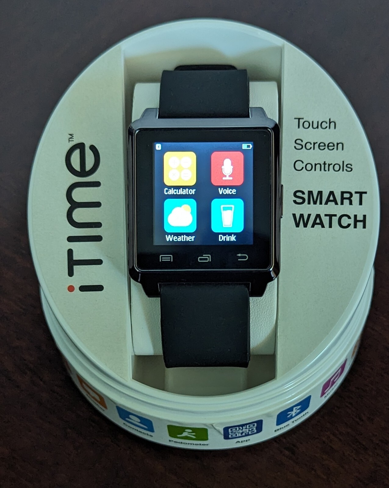 iTime Smart Watch Silicone Band Bronze Tone Case Touch Screen Android NIB