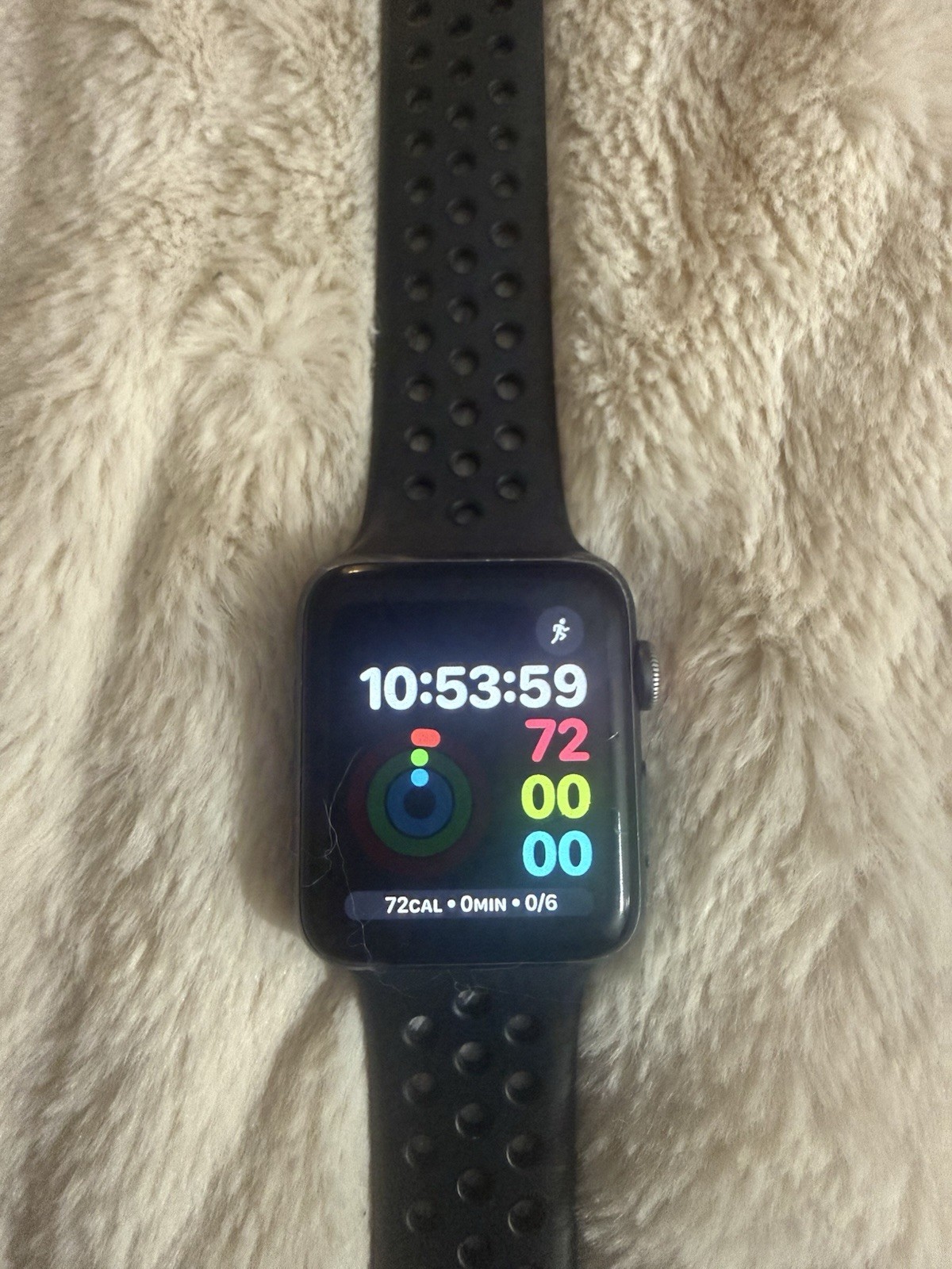Apple Watch Series 3 42mm GPS + Cellular Aluminum Case Black Sport Band A1861