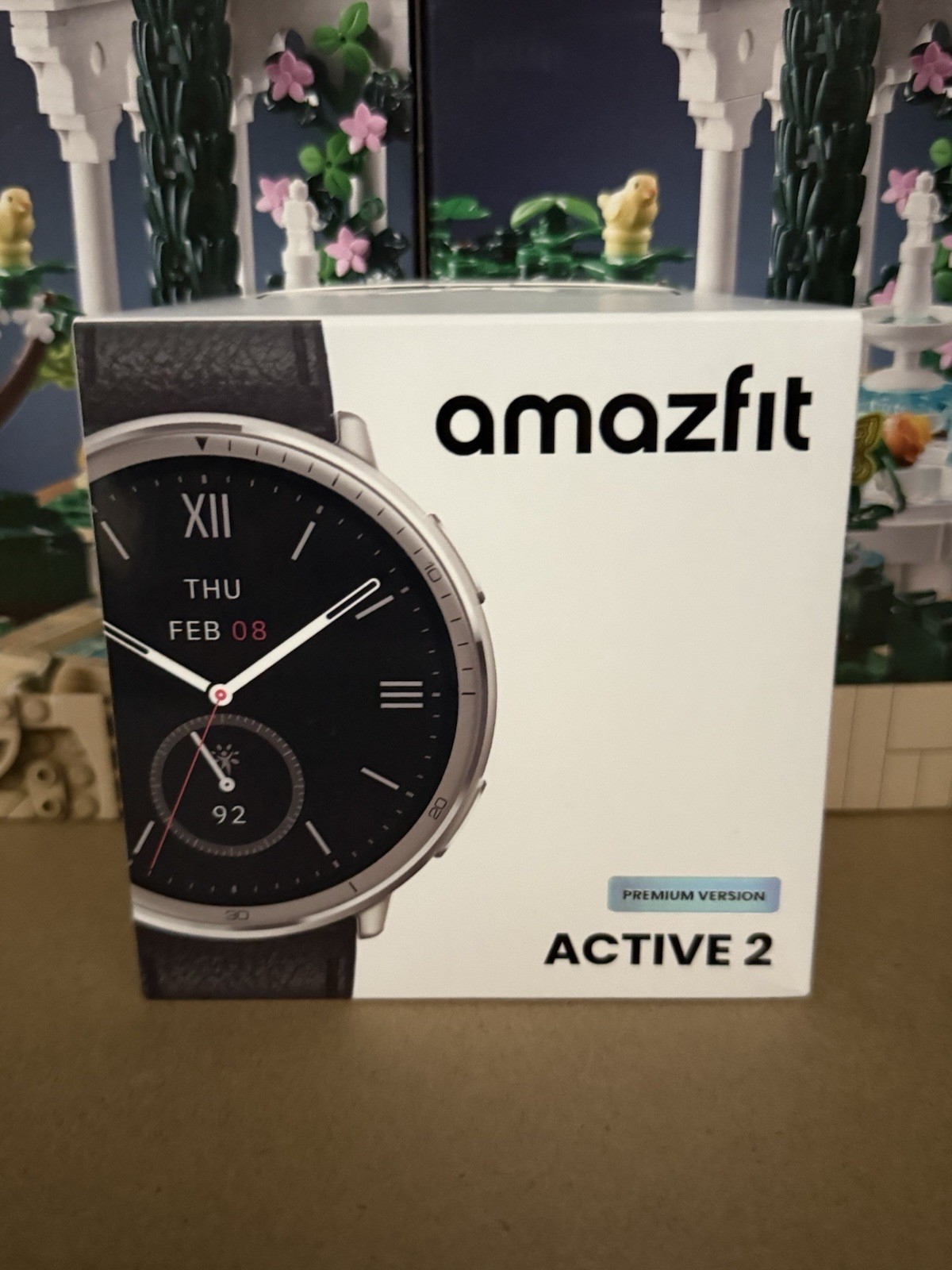 Amazfit Active 2 Premium Smart Watch A2437 Black Leather Round GPS AMOLED