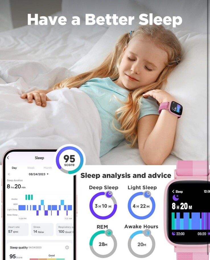Smart Watch for Kids 1.8″ Fitness Tracker Watch Pedometer Puzzle Games for Kids