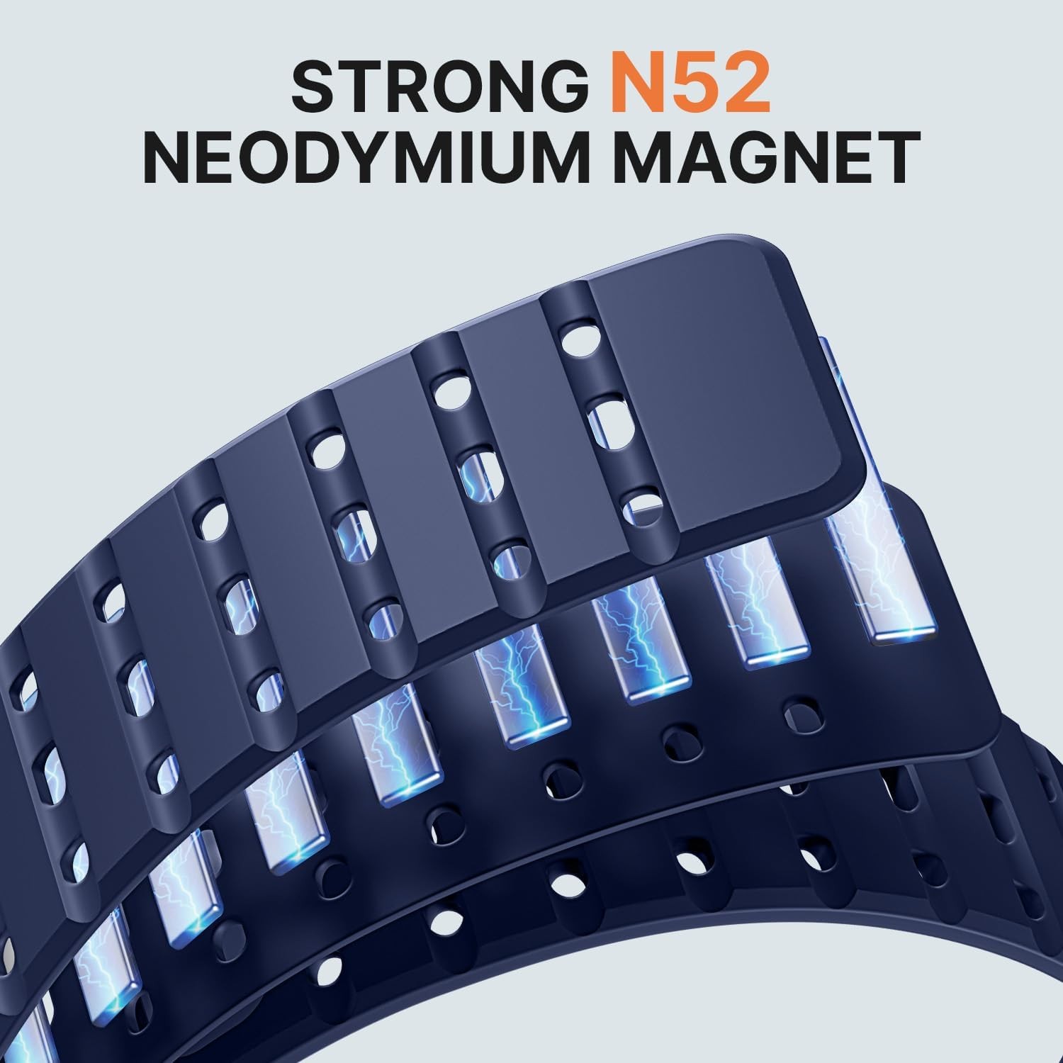 Magnetic Silicone Strap for Samsung Galaxy Watch 8 40mm 44mm, No Gap, Navy Blue