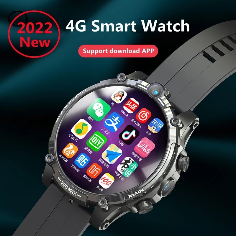 V20 Max 1.6 inch 4G LTE (4GB/128GB) Dual Cam Wi-Fi Sports Pedometer Heart, New