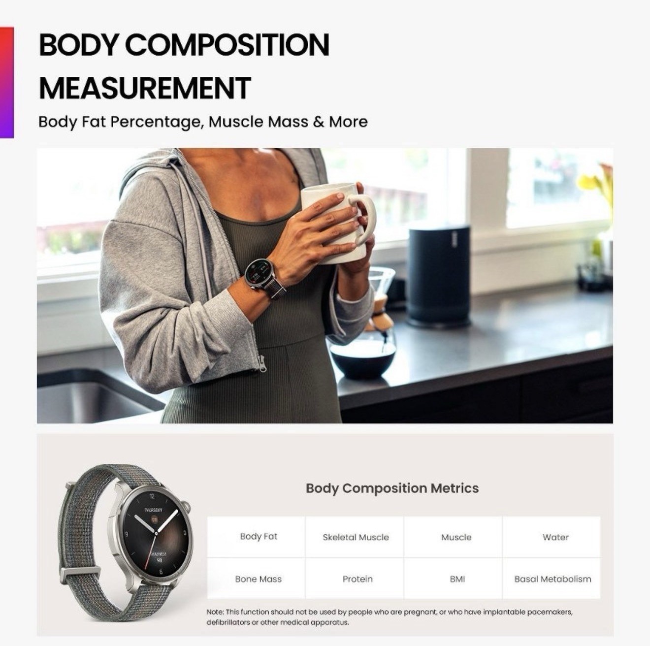 Amazfit Balance Smart Watch GPS Bluetooth 14 Day Battery – Nylon Band – New