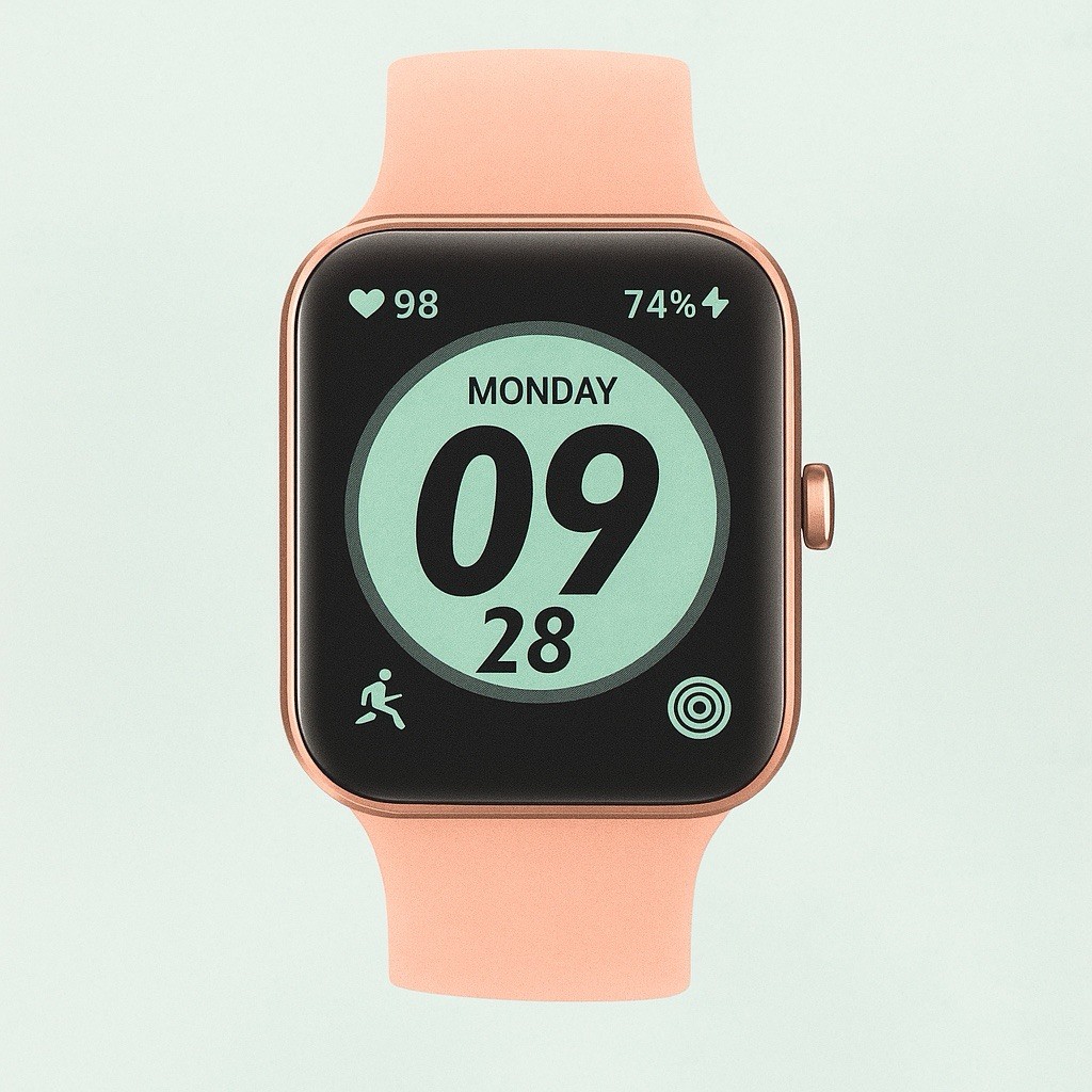 SKG ID207 Smart Watch Pink Rose Gold Fitness Tracker 5ATM Waterproof Works