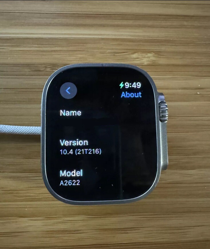 Apple Watch Ultra 49mm Titanium Case with Orange Ocean Band, Open Box New