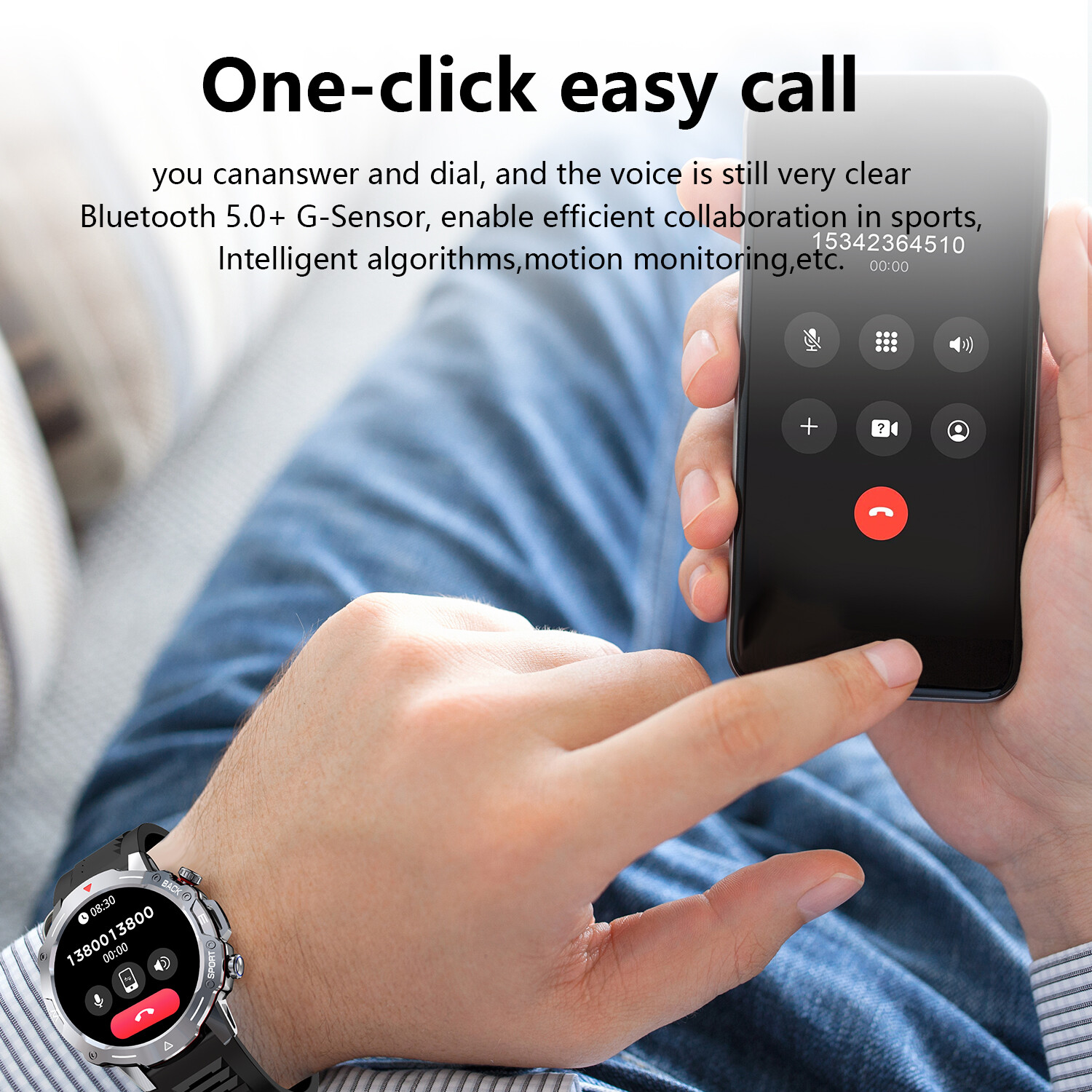 Smart Watch 1.39inch Screen Bluetooth Call Health Monitor Men Women Smartwatch