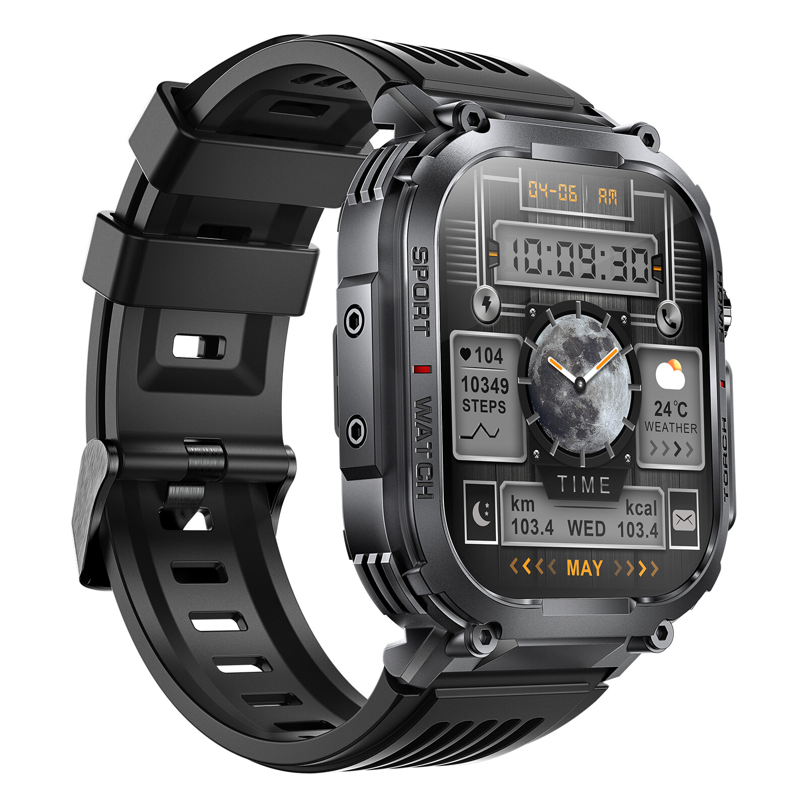 Military Smart Watch for Men (Call Receive/Dial) Rugged Tactical Fitness Tracker