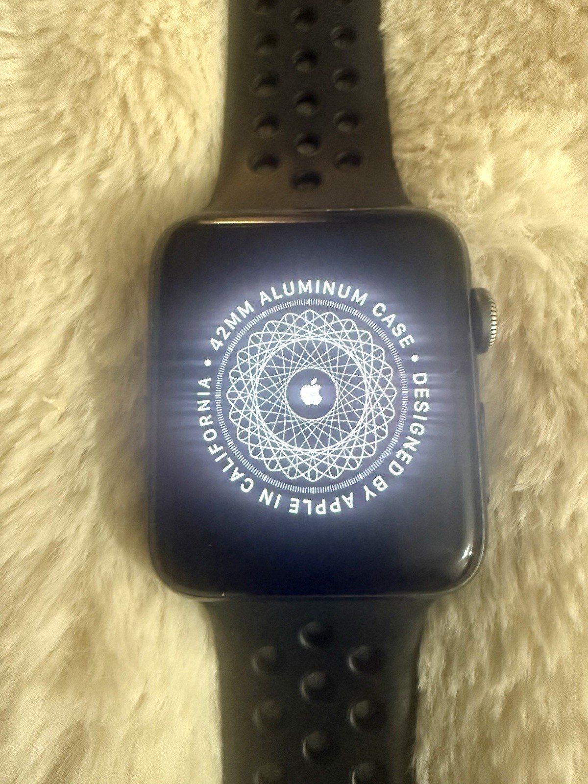 Apple Watch Series 3 42mm GPS + Cellular Aluminum Case Black Sport Band A1861