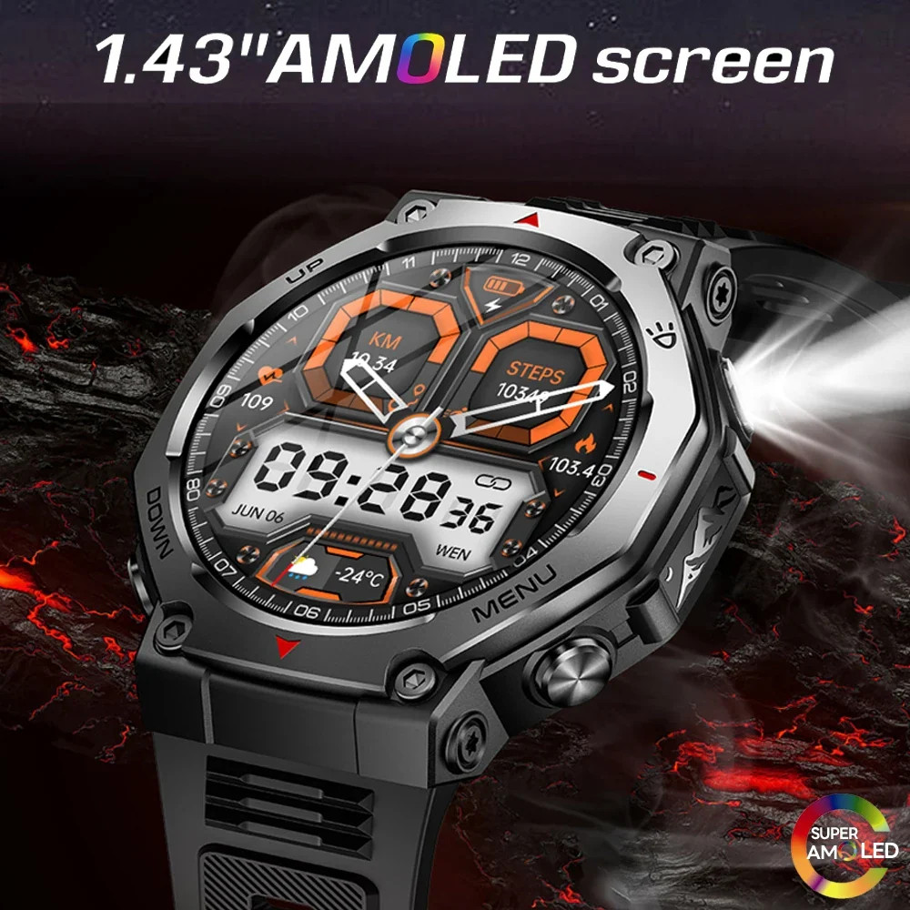 T-Rex 3 Smartwatch GPS Military Outdoor Smart Watch 1.43″ AMOLED Display 10ATM