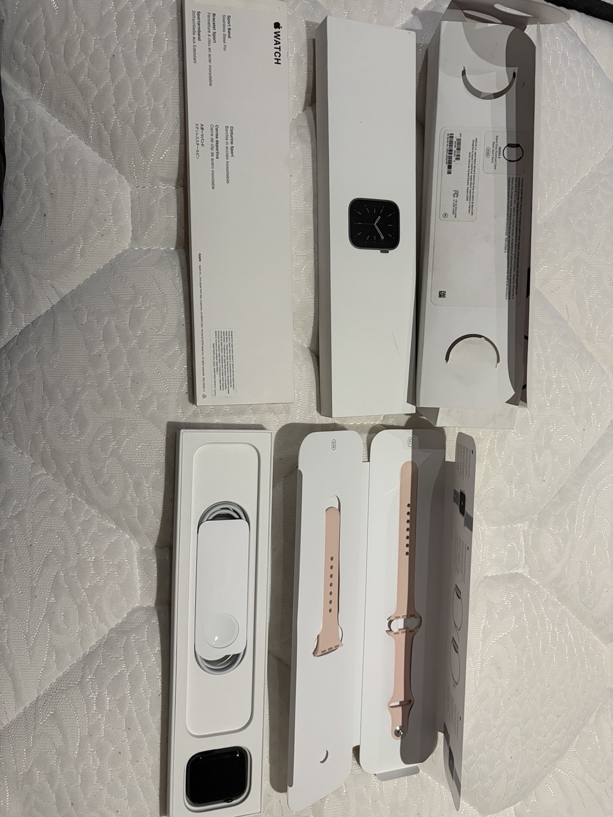 Apple Watch Series 6 44mm GPS Space Gray Aluminum w/ Pink Sport Band – Box