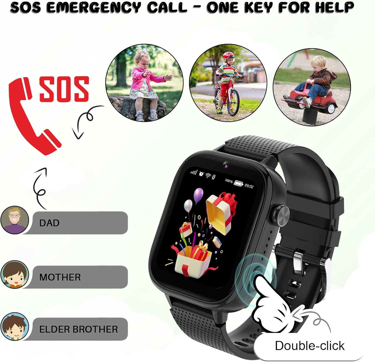 4G Kids Smart Watches Girls Gifts Age 3-12, Smart Watch for Kids with 47 Games,