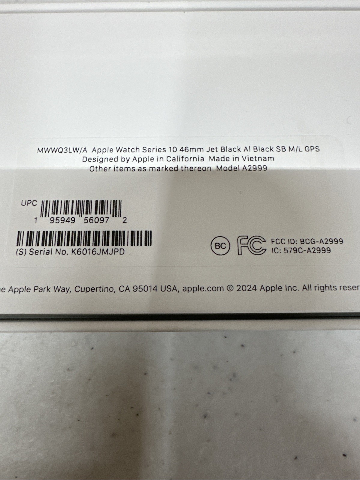 Apple Watch Series 10 [GPS 46mm case] Smartwatch, Jet Black – MWY43LW/A
