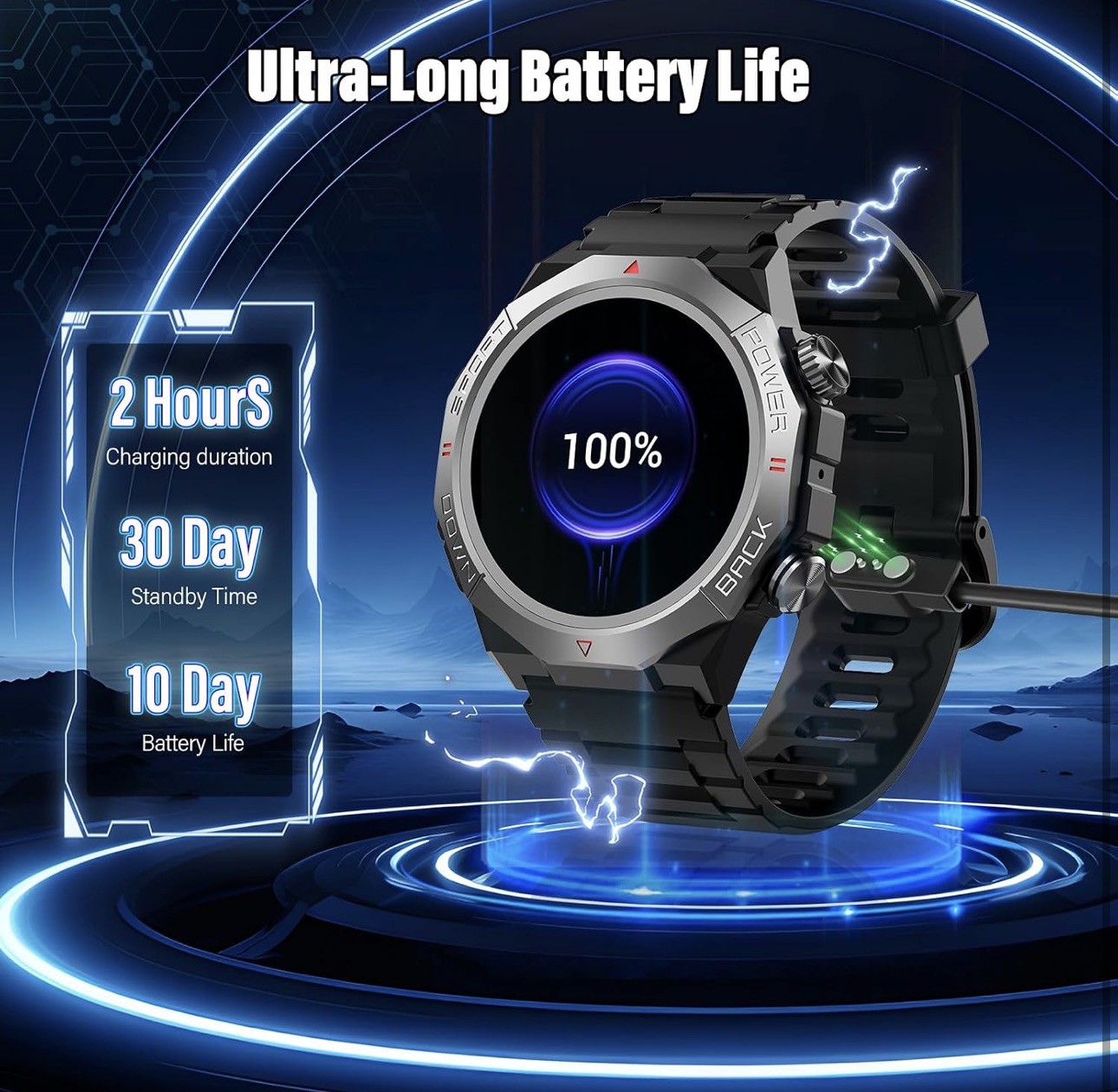 Military Smart Watch Answer Make Calls 1.39″HD Fitness Watch, 24/7 Heart Rate