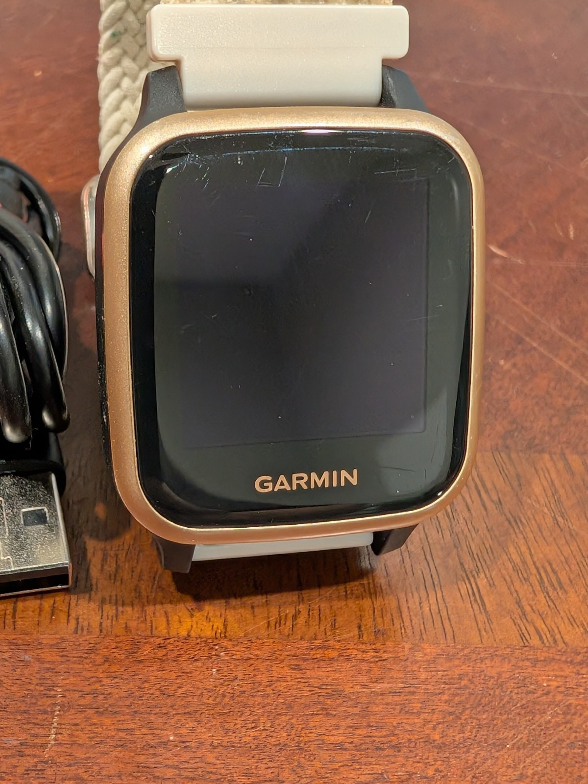 Garmin Venu SQ Music Smart Watch Preowned Gold / Black Fabric strap Fully Tested