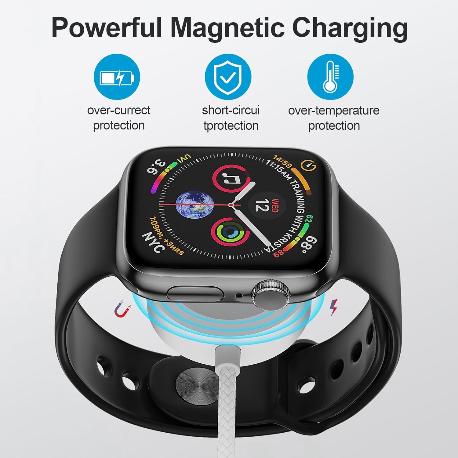 60W 3 in 1 Multi Chargers Cable for Apple Watch Fast Charging, 5FT iWatch Charge