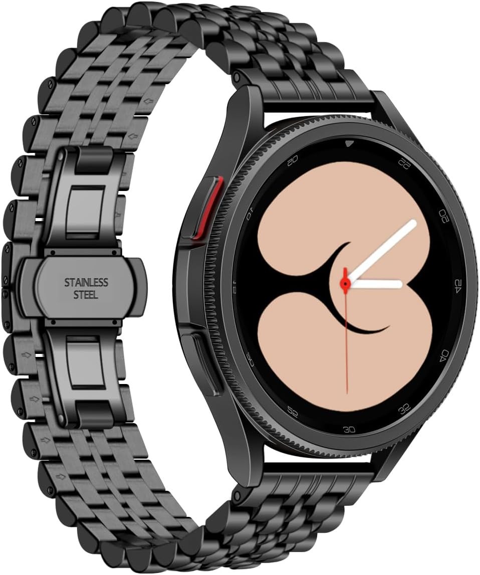 Stainless Steel Band for Samsung Galaxy Watch 7/6/5 40/44mm, Hidden Clasp