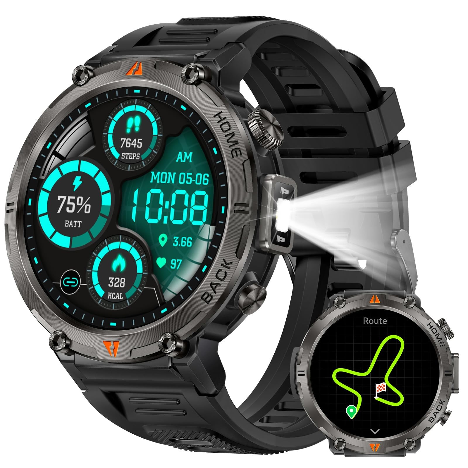 Eigiis Military Smart Watches For Men Built-In Gps Rugged Tactical Smart Watch