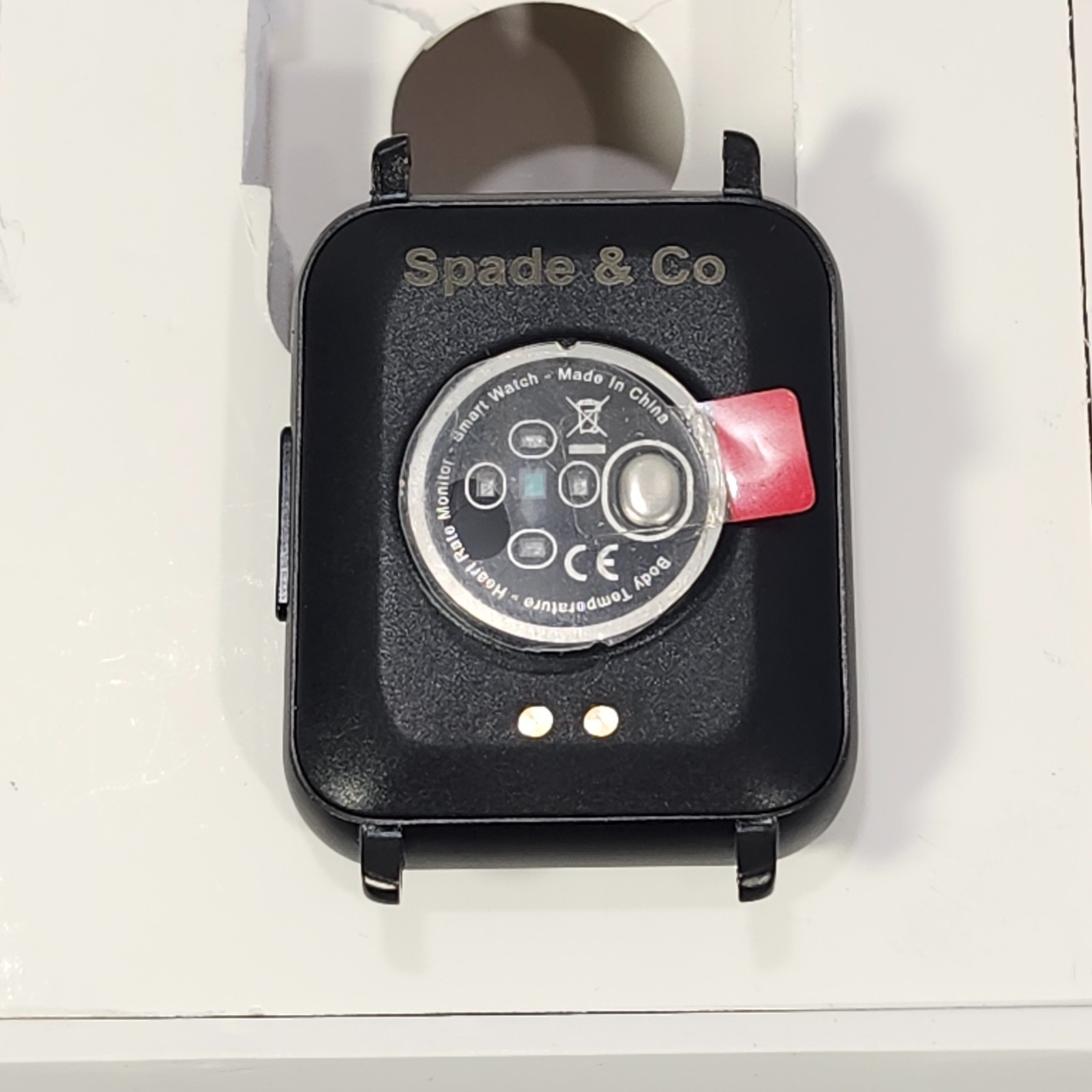 Spade and Co Health Smartwatch 2 Fitness Tracker Watch Black Face White Band