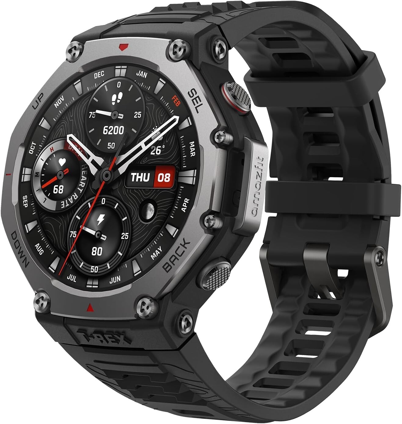 Amazfit T-Rex 3 Rugged/Military Smart Watch, Long Battery Life, Water-Resistant