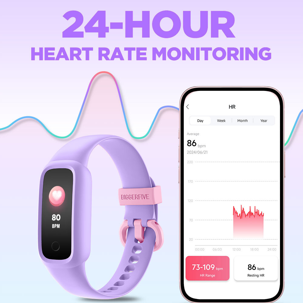BIGGERFIVE Vigor 2 L Kids Fitness Tracker Watch for Boys Girls Activity Tracker
