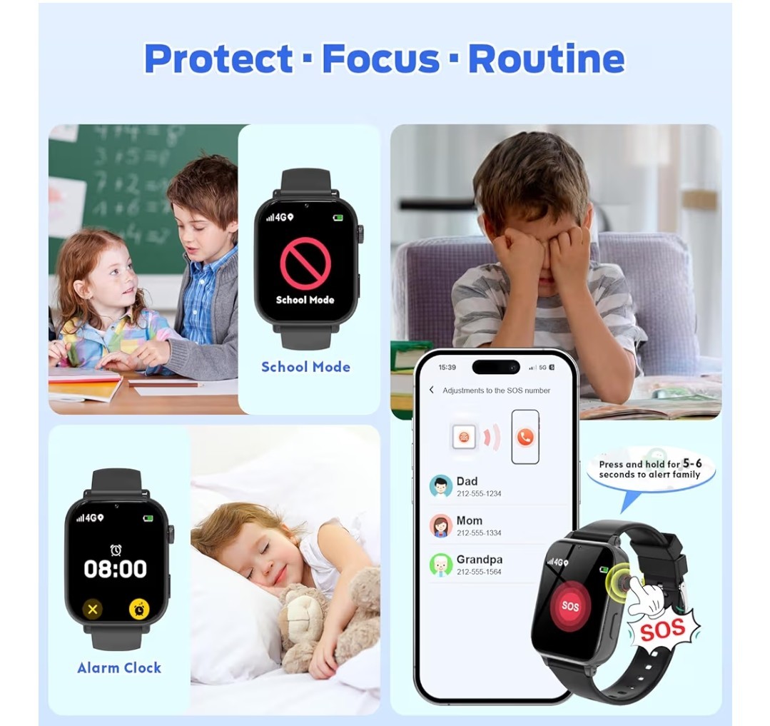 4G Kids Smart Watch with GPS Tracker, Video Call & Texting, Smart Watch for Kids