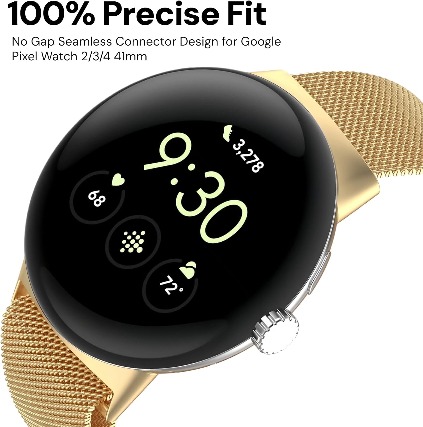 Metal Mesh Strap Compatible with Google Pixel Watch 2 (41mm/45mm)