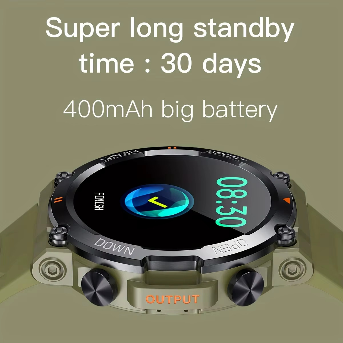 K56Pro Men’s Smartwatch with Heart Rate Monitor and HD Display, 400mAh Battery