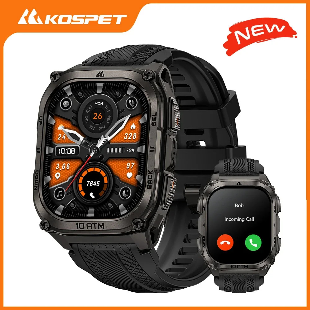 KOSPET Tank M4 Smart Watch for Men Stainless Steel GPS 6-Sat 10ATM Waterproof