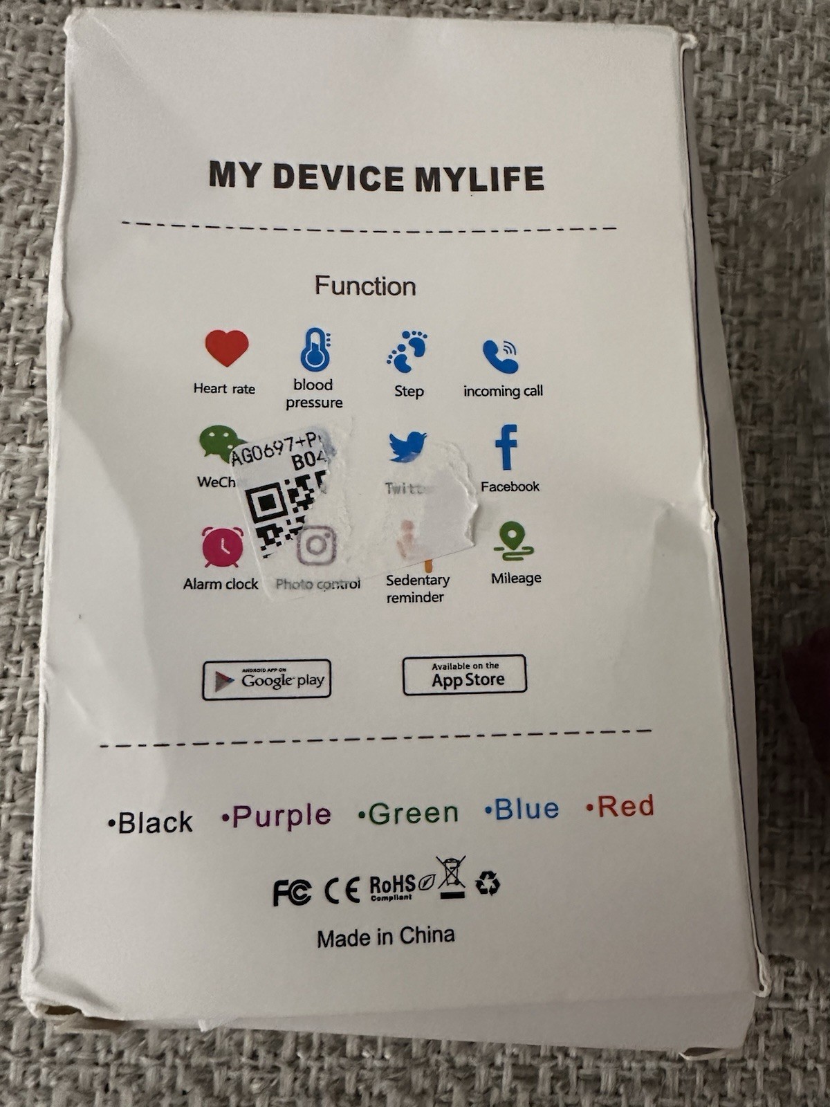 Smart Bracelet Health Fitness Tracker Watch Black & Purple Color Brand New