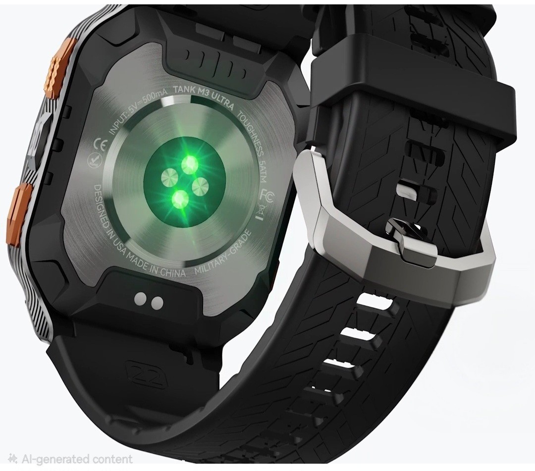 Kospet Tank M3 Ultra Black Rugged Waterproof Military Sport Bluetooth GPS Silico