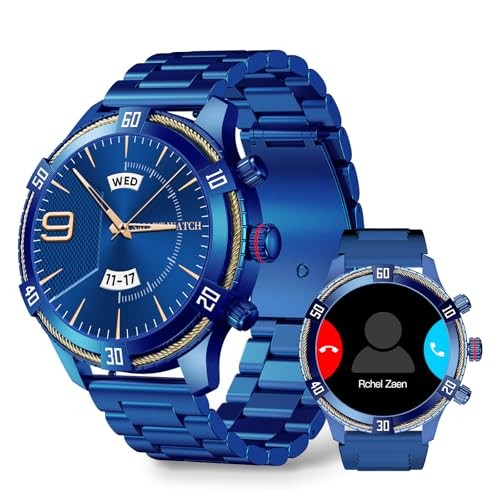 Smart Watch for Mentooth Answer/Make Call, 1.43″ AMOLED Display Luxury Blue