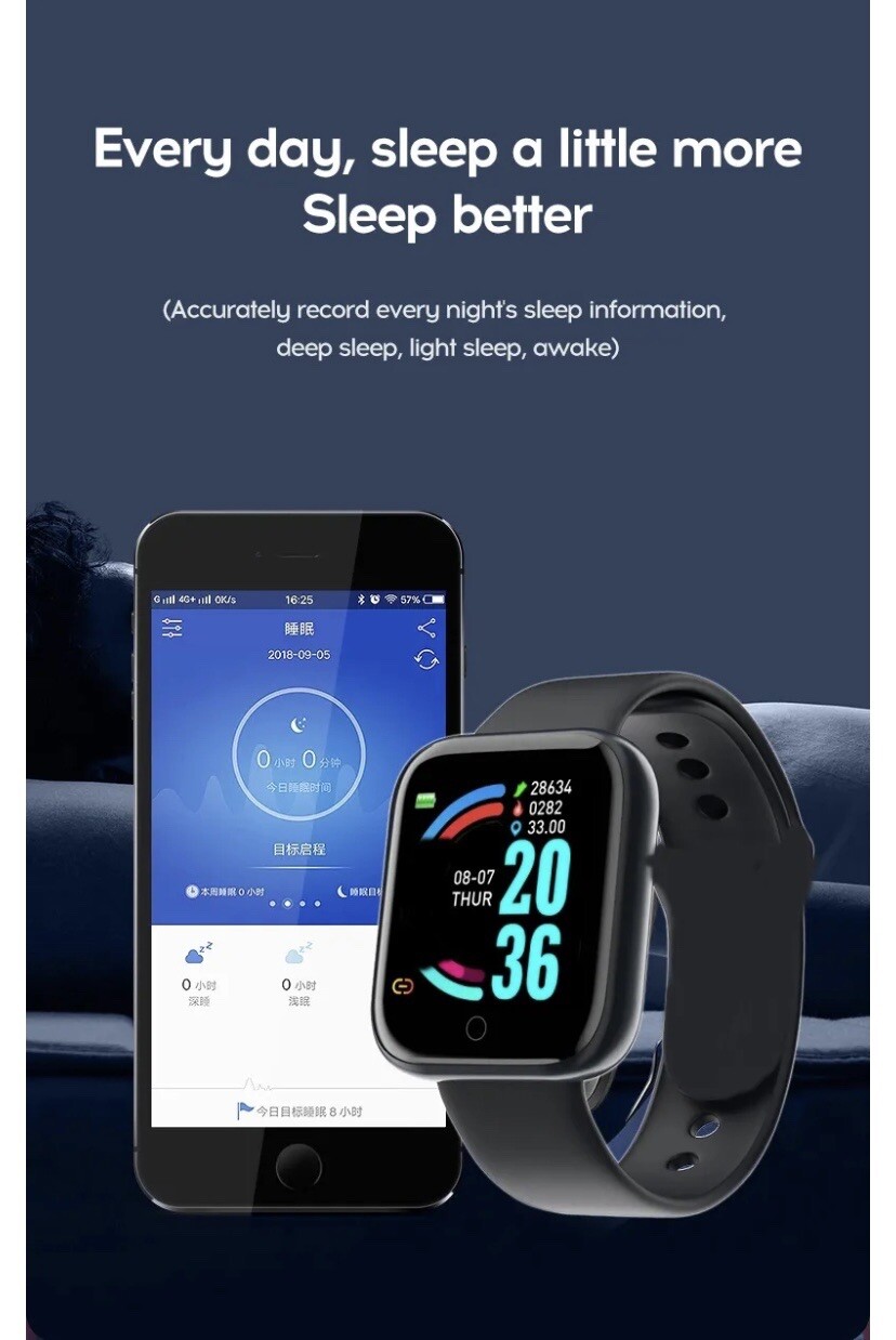 Fitness Smart Watch Android iOS Women Men Bluetooth Sports Activity Tracker