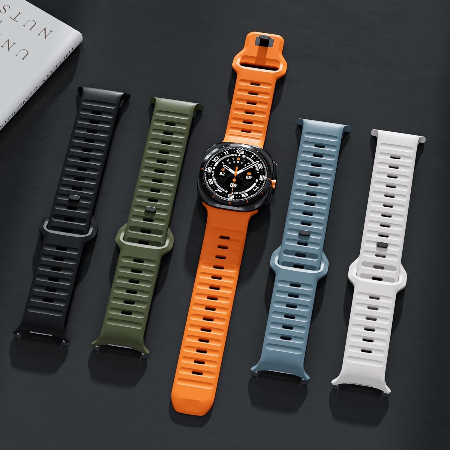 Midnight Blue Rugged Silicone Sport Band for Samsung Galaxy Watch Ultra 47mm