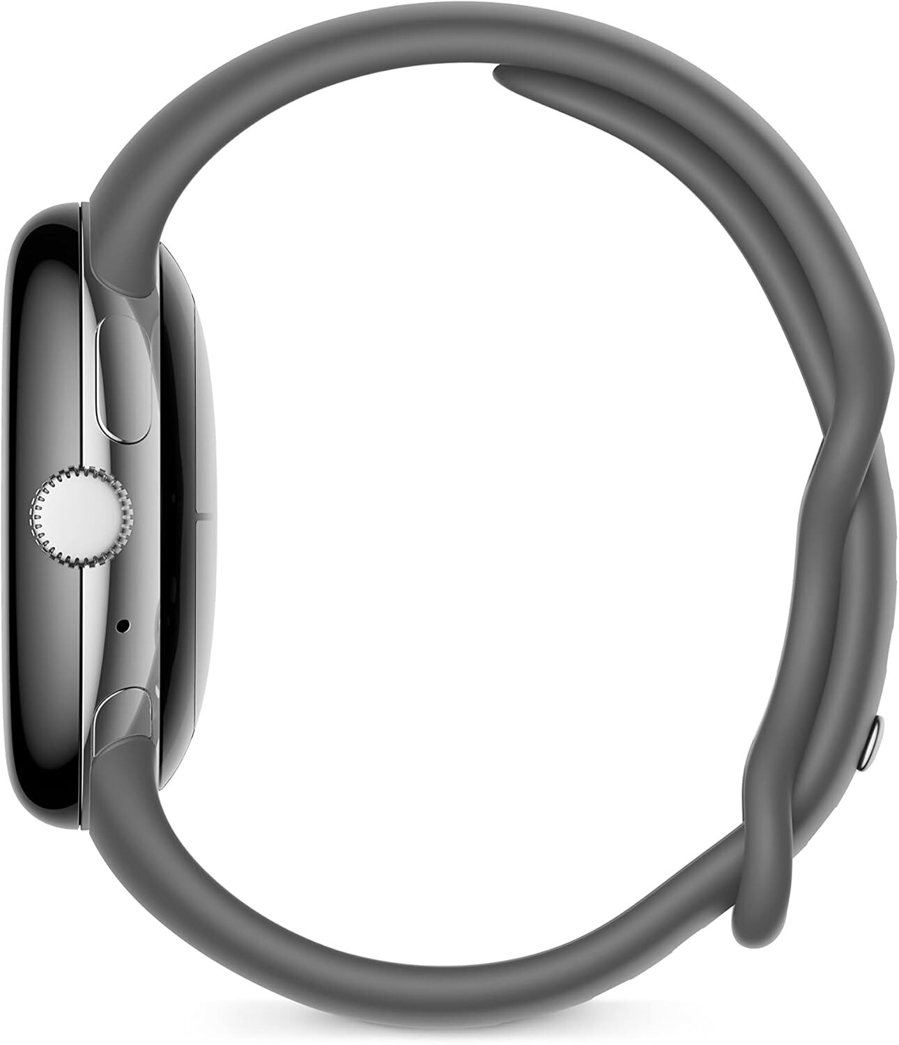 Google Pixel Watch 41mm Polished Silver Stainless Steel Case with Charcoal…