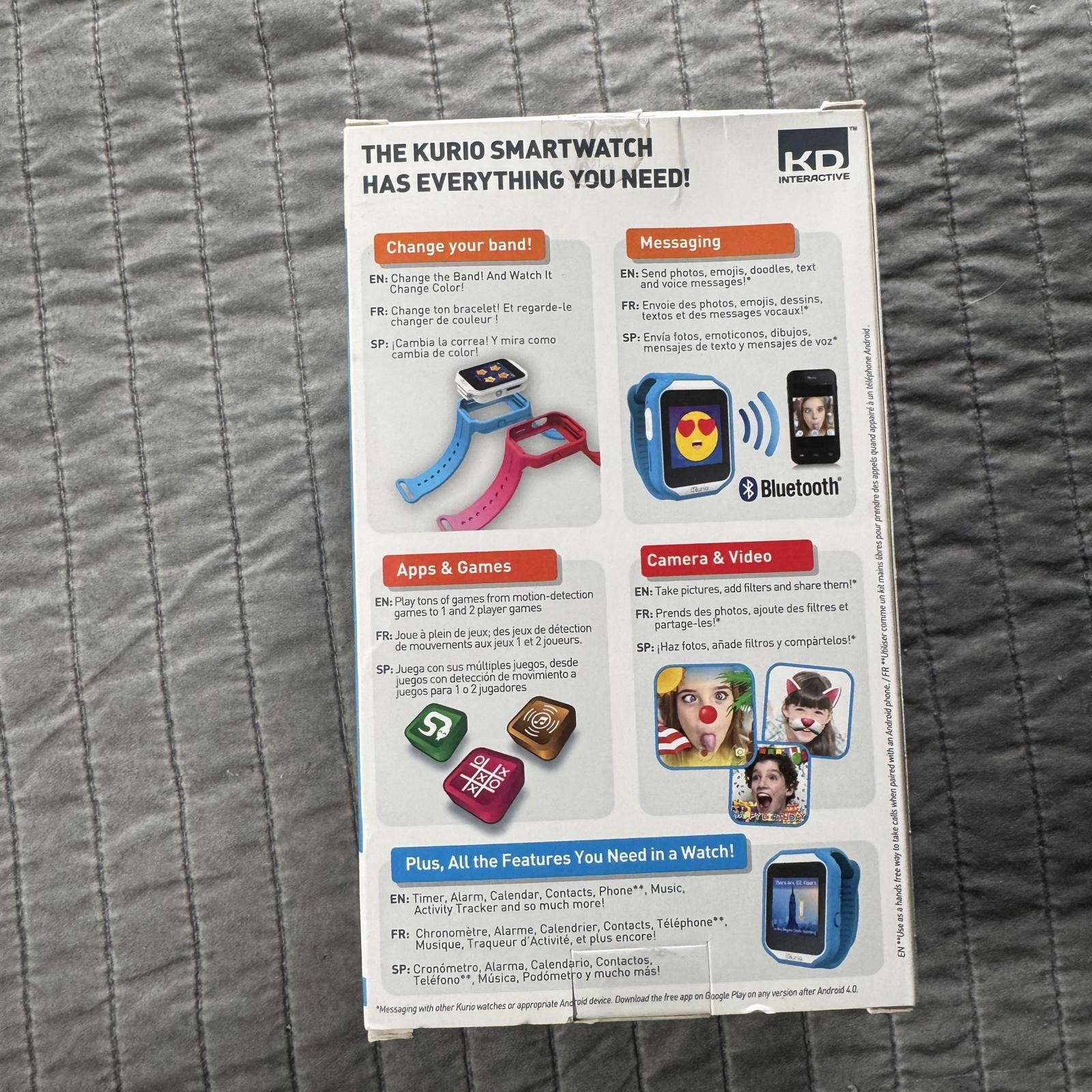 NEW Kurio Watch 2.0+ Blue Kids Smart Watch Bluetooth Camera Apps Messaging