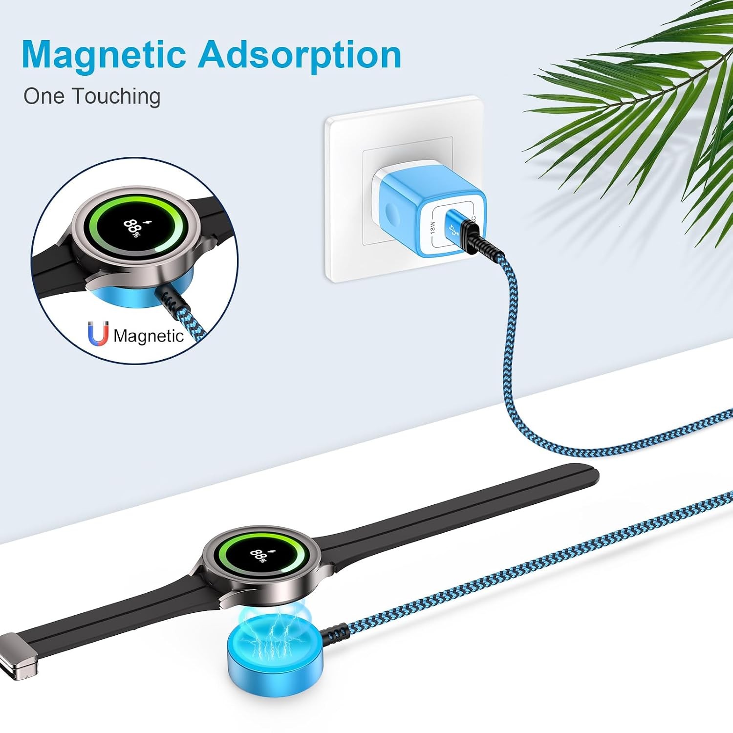 Samsung Watch Charger for Galaxy Watch8 Classic/7/6 USB Magnetic Wireless Cable