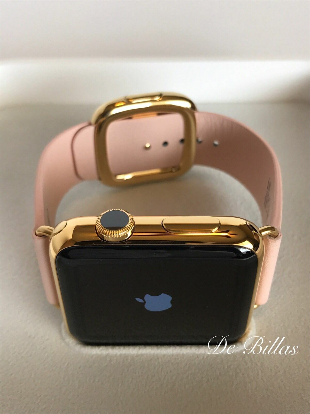 24K Gold Plated 42MM Apple Watch SERIES 2 ROSE Modern Leather Buckle Small/M