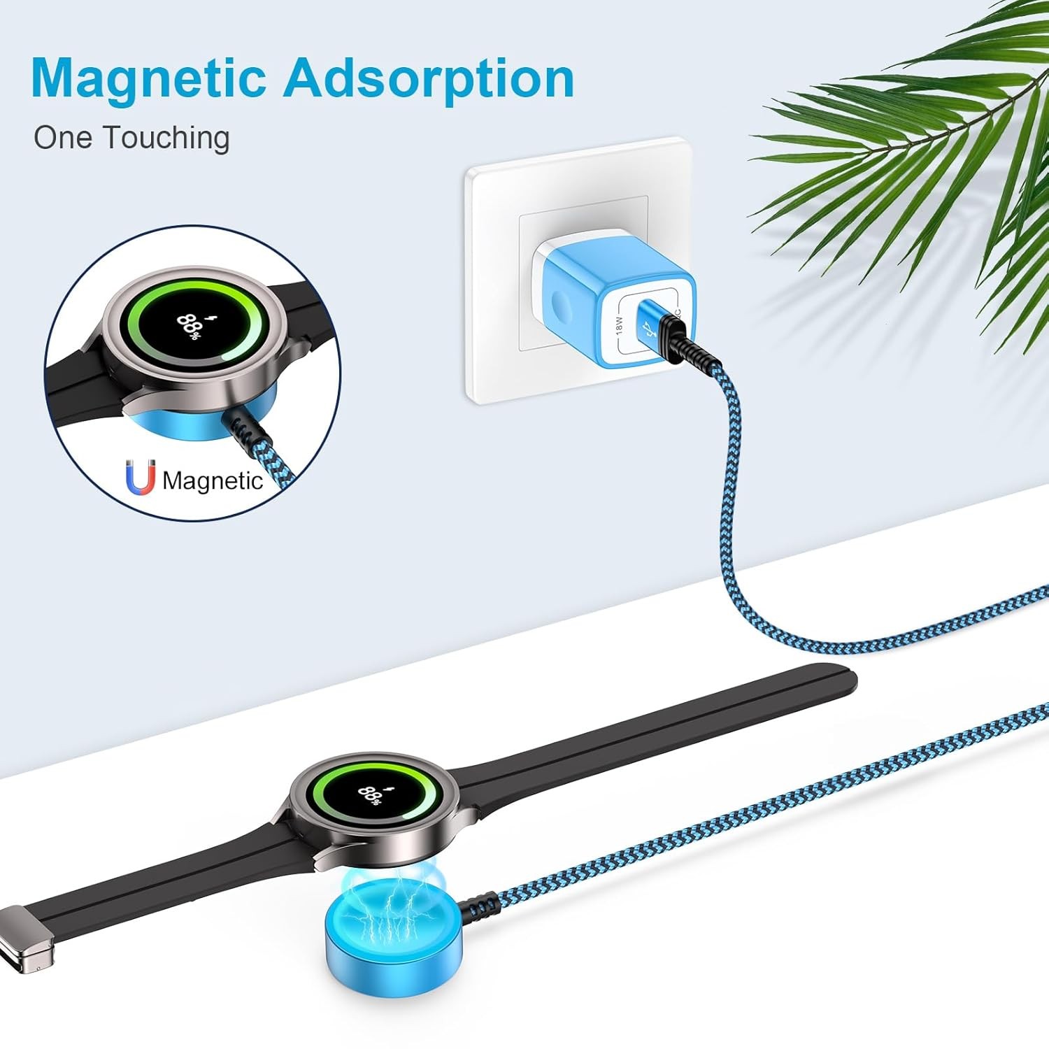 Samsung Watch Charger for Galaxy Watch8 Classic/7/6 USB Magnetic Wireless Cable