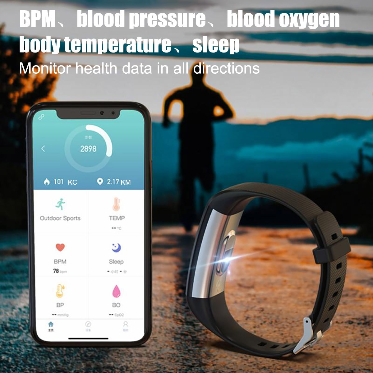 Smart Watch w/Heart Rate Oxygen Blood Pressure Fitness Tracker Activity Sport US