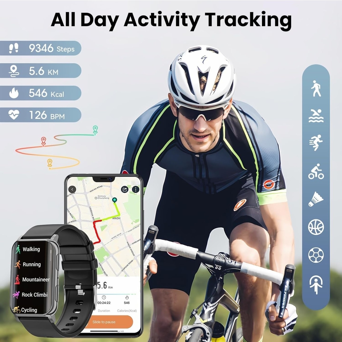 Advanced Health Monitoring Smartwatch with 100+ Sports Modes – 1.91″ HD Screen