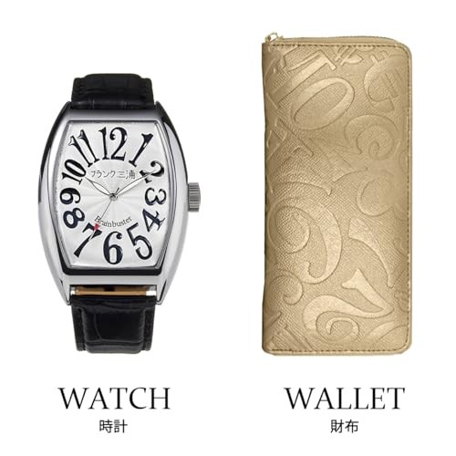 Frank Miura Watch and Long Wallet Set Model No. 6 Lucky Wallet Gold