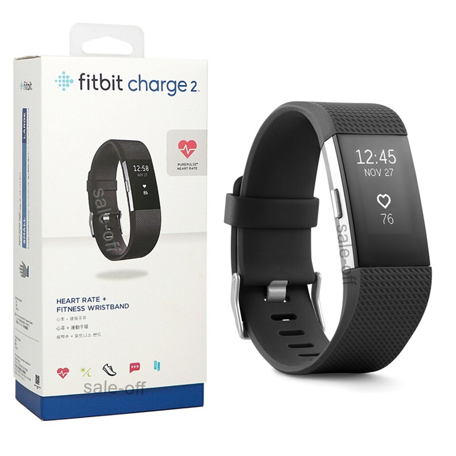 Fitbit Charge 2 Heart Rate Health & Fitness Monitor Activity Tracker -S+L Sizes