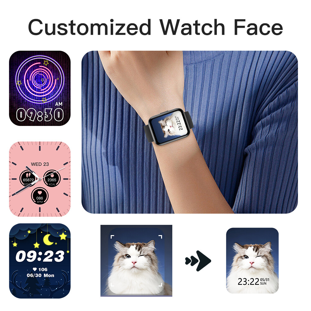 Smart Watch for iOS Android with Waterproof Heart Rate Blood Oxygen Monitor